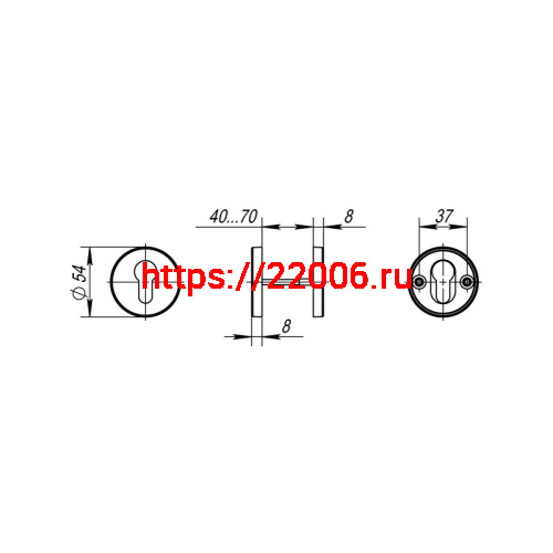 Накладка Fuaro (Фуаро) под цилиндр ET.R.DSS304-02 (DSS-02-ET) INOX 304 фото 3