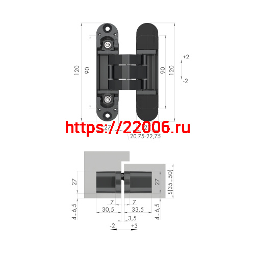 Петля Armadillo (Армадилло) скрытой установки U3D7000 FSG флор. золото TECH фото 2 Петля Armadillo (Армадилло) скрытой установки U3D7000 FSG флор. золото TECH фото 2