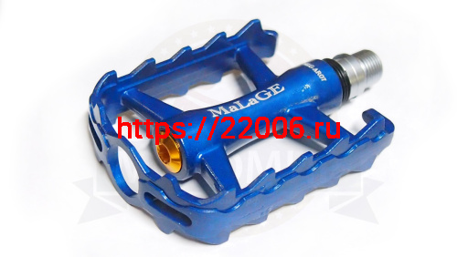 Педали Вело алюминий 95х72х24мм, МТB MALAGE, ось CrMo,1 шар.подш.+1 подш.скольж,черн.,син, mlg-AR07, фото 2
