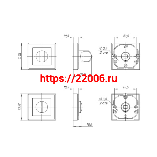 Ручка Punto (Пунто) поворотная BK6.K.QL52 (BK6 QL) SSC-16 сатинированный хром фото 3 Ручка Punto (Пунто) поворотная BK6.K.QL52 (BK6 QL) SSC-16 сатинированный хром фото 3
