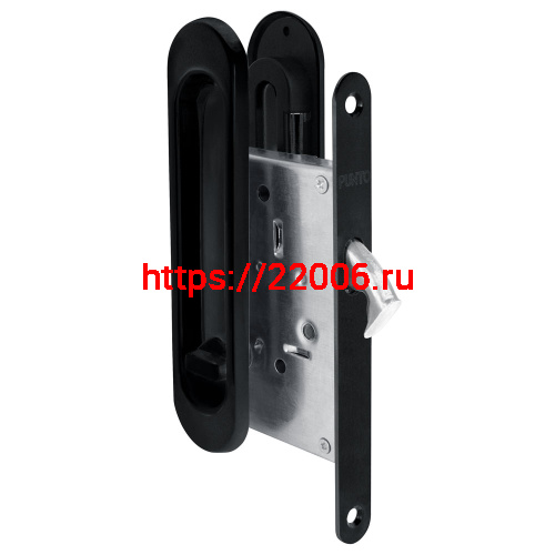 Защелка Punto (Пунто) с ручками для раздвижных дверей SH.SL152.KIT011-BK (Soft LINE SL-011) BL-24 черный Защелка Punto (Пунто) с ручками для раздвижных дверей SH.SL152.KIT011-BK (Soft LINE SL-011) BL-24 черный