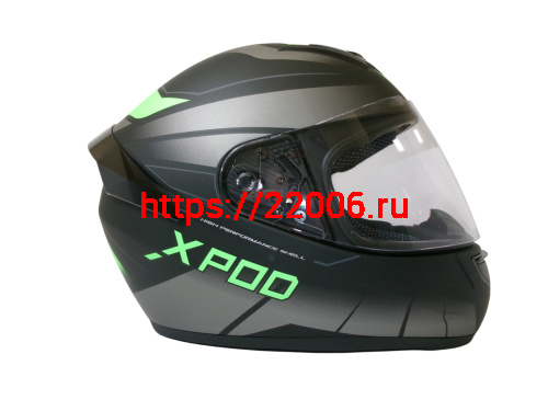 Шлем TVS RACING (Индия) XPOD DULL BLACK NEON GREEN размер XL фото 4 Шлем TVS RACING (Индия) XPOD DULL BLACK NEON GREEN размер XL фото 4