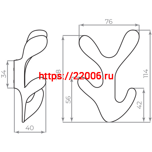 Крючок Ajax (Аякс) настенный MB-LM/K-005 SG матовое золото фото 8