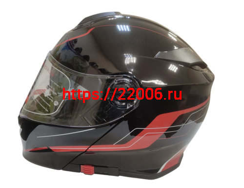 Шлем модуляр COBRA EC H271, черный/красный, черный/лайм, черный/оранжевый FOSH, размер S фото 3