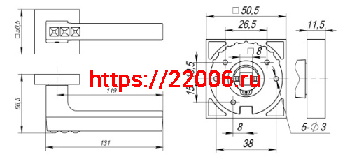 Ручка Fuaro (Фуаро) раздельная CRYSTAL FLASH DM/HD CF-17 кофе фото 3 Ручка Fuaro (Фуаро) раздельная CRYSTAL FLASH DM/HD CF-17 кофе фото 3