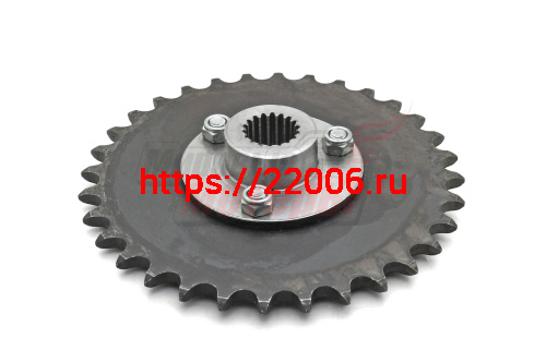 Звезда z=32 шаг 15,875 (посадка на вал шлицы) со сменной ступицей Звезда z=32 шаг 15,875 (посадка на вал шлицы) со сменной ступицей