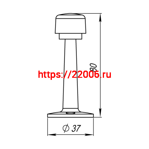 Упор Punto (Пунто) дверной настенный DFIX/W80 (DS PW-80) CP-8 хром фото 3 Упор Punto (Пунто) дверной настенный DFIX/W80 (DS PW-80) CP-8 хром фото 3