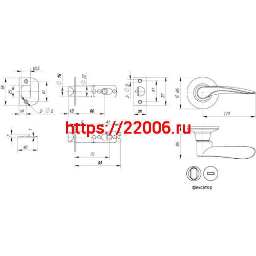 Ручка Punto (Пунто) защелка DK620 AB-BK (6020 AB-B) (фик.) бронза фото 3 Ручка Punto (Пунто) защелка DK620 AB-BK (6020 AB-B) (фик.) бронза фото 3