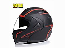 Мотошлем VIRTUE MD-808 трансформер с визором черно-красный матовый (L)