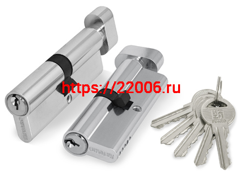 Цилиндровый Fuaro (Фуаро) механизм (100 ZM/80) 1000ZMKnob80(40+10+30) CP хром 5Key с вертушкой