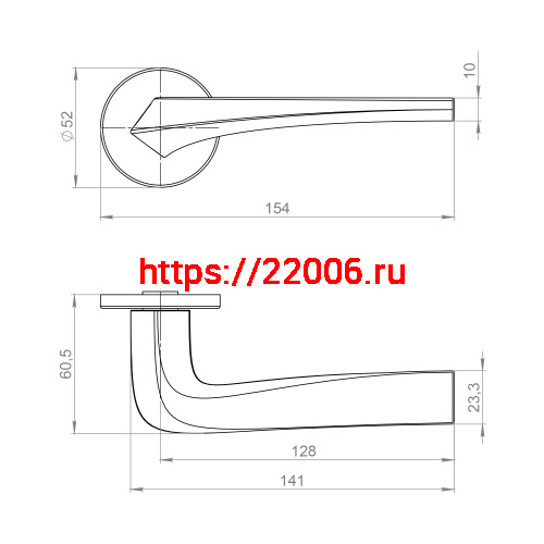 Ручка Ajax (Аякс) раздельная R.JSR51.ROCKET SN-3 матовый никель фото 2 Ручка Ajax (Аякс) раздельная R.JSR51.ROCKET SN-3 матовый никель фото 2