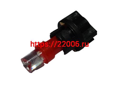 Лампа светодиодная (LED) 12V Т5 8.5D 1SMD cap красная Лампа светодиодная (LED) 12V Т5 8.5D 1SMD cap красная