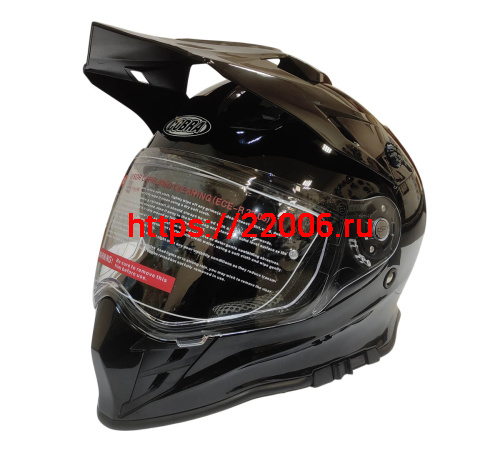 Шлем кроссовый со стеклом COBRA EC H331, белый, черный, черный-лайм, резмер S фото 2