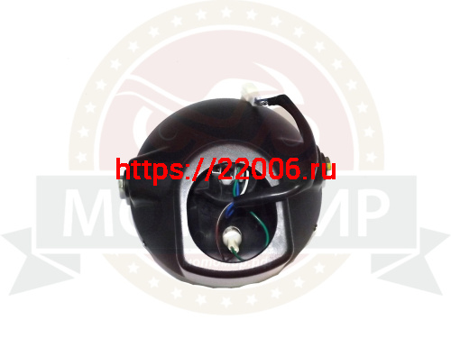 Фара трицикл АЯКС передняя, круглая в сборе фото 3