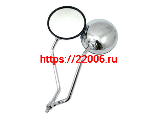 Зеркала заднего вида №15 пластик хром круглое дутое длиная стойка М10 D=130 мм (Урал) Зеркала заднего вида №15 пластик хром круглое дутое длиная стойка М10 D=130 мм (Урал)