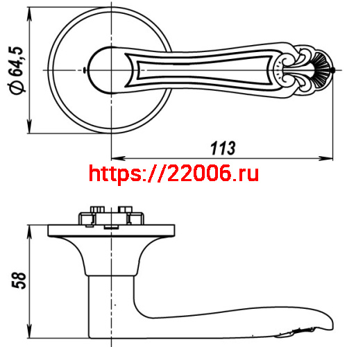 Ручка Punto (Пунто) защелка DK637 AB-BK (6037 AB-B) (фик.) бронза фото 3 Ручка Punto (Пунто) защелка DK637 AB-BK (6037 AB-B) (фик.) бронза фото 3