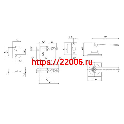Ручка Punto (Пунто) защелка DK710/BL BL-PS (без фик.)черный фото 3 Ручка Punto (Пунто) защелка DK710/BL BL-PS (без фик.)черный фото 3