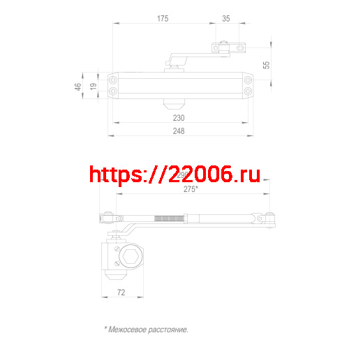 Доводчик Fuaro (Фуаро) дверной DC20-6W (DC-206W) BR до 160 кг (коричневый) фото 3 Доводчик Fuaro (Фуаро) дверной DC20-6W (DC-206W) BR до 160 кг (коричневый) фото 3