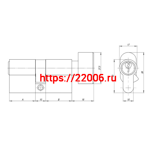 Цилиндровый Ajax (Аякс) механизм (AZ102/80) AZ1002Knob80 (30+10+40) CP хром фото 3 Цилиндровый Ajax (Аякс) механизм (AZ102/80) AZ1002Knob80 (30+10+40) CP хром фото 3