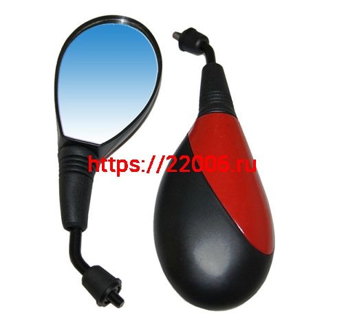 Зеркала заднего вида №60 пластик литой корпус красное М8 Зеркала заднего вида №60 пластик литой корпус красное М8