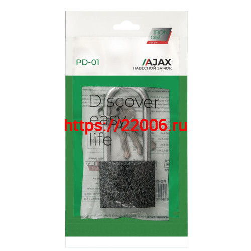 Замок Ajax (Аякс) навесной PD-0138-L (PD-01-38-L) 3 key англ. фото 2