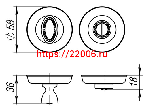Ручка Fuaro (Фуаро) поворотная BK6.R.SM58 (BK6 SM) MAB-6 темная бронза фото 3 Ручка Fuaro (Фуаро) поворотная BK6.R.SM58 (BK6 SM) MAB-6 темная бронза фото 3
