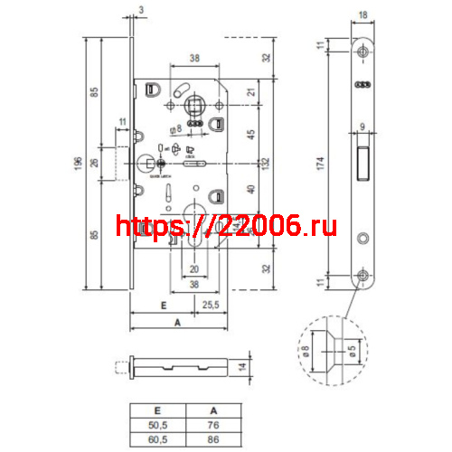 Корпус AGB (АГБ) замка магнит. под цил. MEDIANA POLARIS B06103.50.34.567 с отв. планк B02402.05 (мат хр) фото 4 Корпус AGB (АГБ) замка магнит. под цил. MEDIANA POLARIS B06103.50.34.567 с отв. планк B02402.05 (мат хр) фото 4