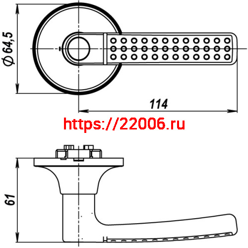 Ручка Punto (Пунто) защелка DK626 CP-ET (6026 CP-E) (кл./фик.) хром фото 3 Ручка Punto (Пунто) защелка DK626 CP-ET (6026 CP-E) (кл./фик.) хром фото 3