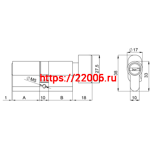 Цилиндровый Fuaro (Фуаро) механизм (200 ZM/100) 2000ZM Knob 100 (60+10+30) BL-24 черный 5Key с вертушкой фото 3 Цилиндровый Fuaro (Фуаро) механизм (200 ZM/100) 2000ZM Knob 100 (60+10+30) BL-24 черный 5Key с вертушкой фото 3