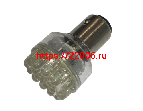 Лампа светодиодная (LED) 12V  (BAY15d)  T25  24SMD  P21/5W  1157 2-конт белая