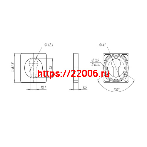 Накладка Ajax (Аякс) под цилиндр ET.K.JK51 (ET JK) CP-8 хром фото 3 Накладка Ajax (Аякс) под цилиндр ET.K.JK51 (ET JK) CP-8 хром фото 3