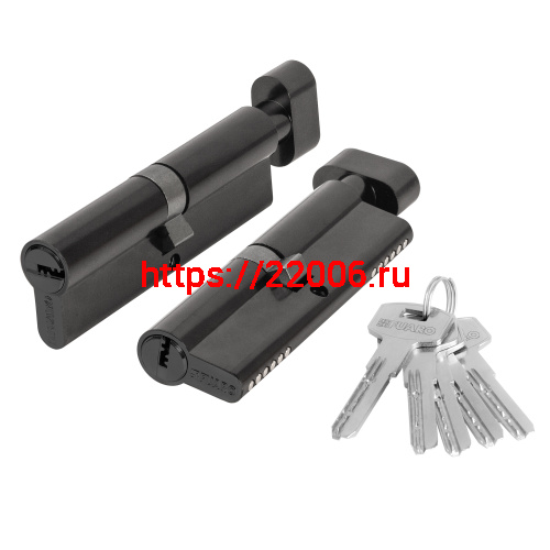 Цилиндровый Fuaro (Фуаро) механизм (200 ZM/100) 2000ZM Knob 100 (60+10+30) BL-24 черный 5Key с вертушкой Цилиндровый Fuaro (Фуаро) механизм (200 ZM/100) 2000ZM Knob 100 (60+10+30) BL-24 черный 5Key с вертушкой