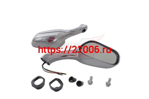 Зеркала (070) пласт.Каплевидные объемные серебрист, поворотник (круглый разъем) (к-во 40 пар)