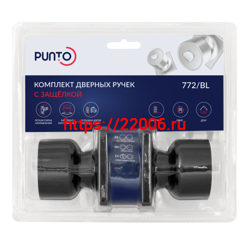 Ручка Punto (Пунто) защелка DK772/BL BL-ET (кл./фик.) черный фото 2 Ручка Punto (Пунто) защелка DK772/BL BL-ET (кл./фик.) черный фото 2