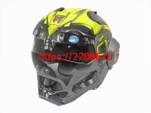 Мотошлем закрытый MASEI 610 Bumblebee желтый (XL)