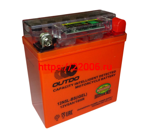 Аккумулятор 12В 5 А/ч 12N5L-BS iGEL, OUTDO (120х61х129) обратная пол., для Альфы Аккумулятор 12В 5 А/ч 12N5L-BS iGEL, OUTDO (120х61х129) обратная пол., для Альфы