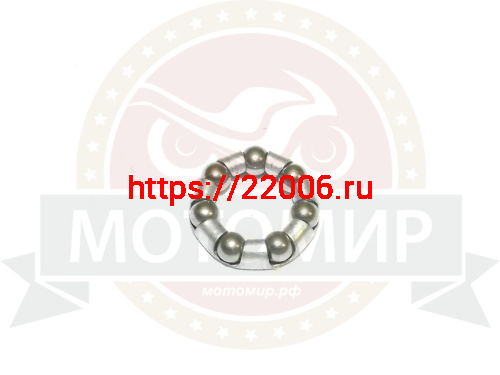 Подшипник вело передней втулки, 7 шариков, 3/16" (4.76мм), D-20мм, 876902 (Русский стандарт) JK 6512