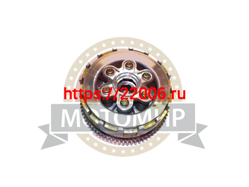Барабан сцепления CG150/250 162FMJ/167FMM в сборе (8 пазов+8 полупазов) 6 болтов 6 дисков 73Т Барабан сцепления CG150/250 162FMJ/167FMM в сборе (8 пазов+8 полупазов) 6 болтов 6 дисков 73Т