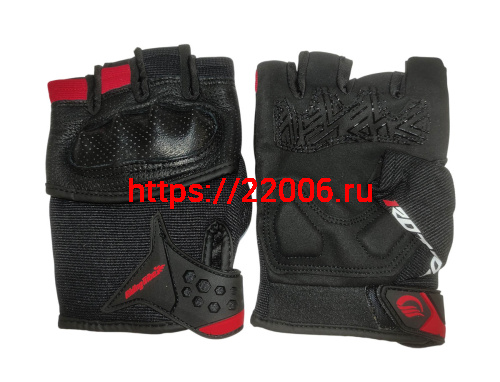 Перчатки PRO-BIKER MCS-57B без пальцев (чёрно-красные), р-р L Перчатки PRO-BIKER MCS-57B без пальцев (чёрно-красные), р-р L