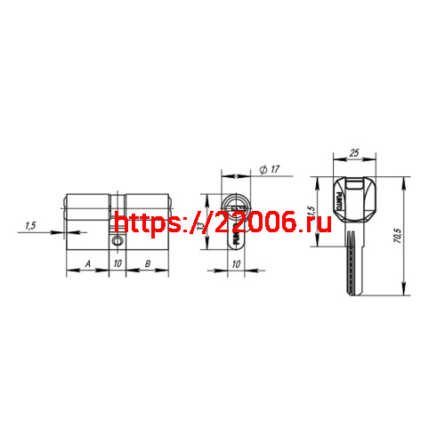 Цилиндровый Punto (Пунто) механизм MaxPro7000Key60mm(25+10+25) CP хром 7key фото 3 Цилиндровый Punto (Пунто) механизм MaxPro7000Key60mm(25+10+25) CP хром 7key фото 3