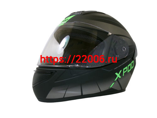 Шлем TVS RACING (Индия) XPOD DULL BLACK NEON GREEN размер XL Шлем TVS RACING (Индия) XPOD DULL BLACK NEON GREEN размер XL