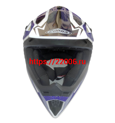 Шлем кроссовый COBRA EC H325, син/бел, крас/черн, бел/оранж, бел/лайм, син/жел., размер XL фото 2