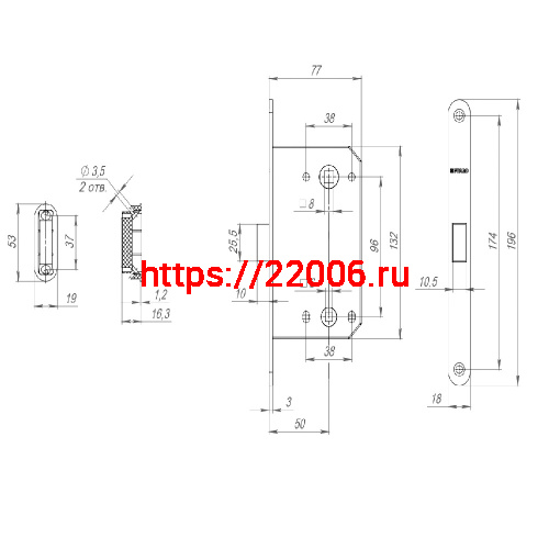 Защелка Fuaro (Фуаро) врезная MAGNM96WC-50 (M96WC-50) GR графит фото 3 Защелка Fuaro (Фуаро) врезная MAGNM96WC-50 (M96WC-50) GR графит фото 3